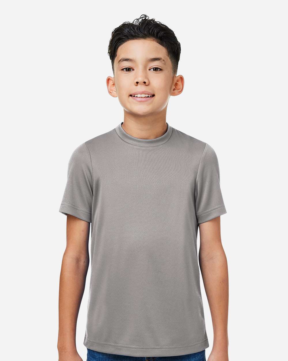 Youth Zone Performance Mesh T-Shirt - OnModelFront - B688D9132 - Sport Graphite