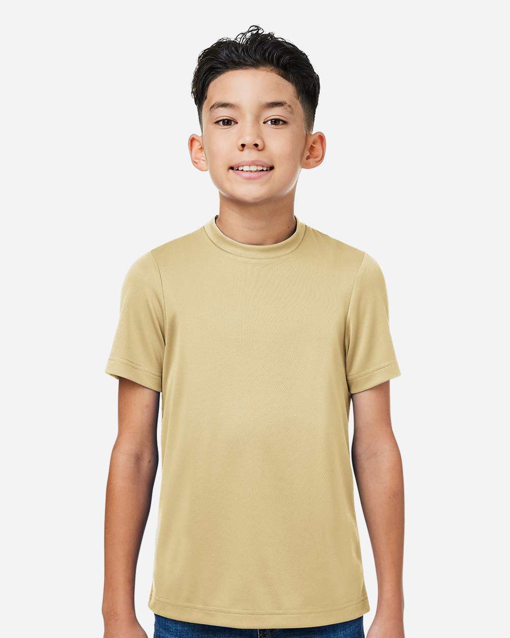 Youth Zone Performance Mesh T-Shirt - OnModelFront - B688D9152 - Sport Vegas Gold
