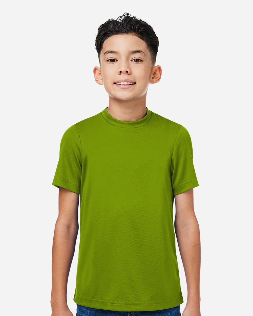 Youth Zone Performance Mesh T-Shirt - OnModelFront - B688D9162 - Acid Green