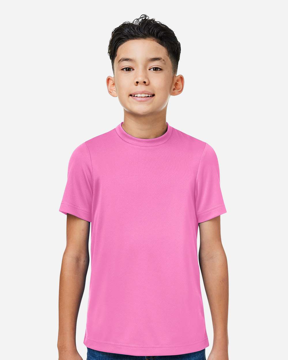 Youth Zone Performance Mesh T-Shirt - OnModelFront - B688D9312 - Sport Charity Pink