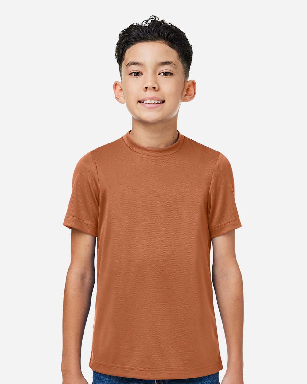 Youth Zone Performance Mesh T-Shirt - OnModelFront - B688D9322 - Sport Burnt Orange