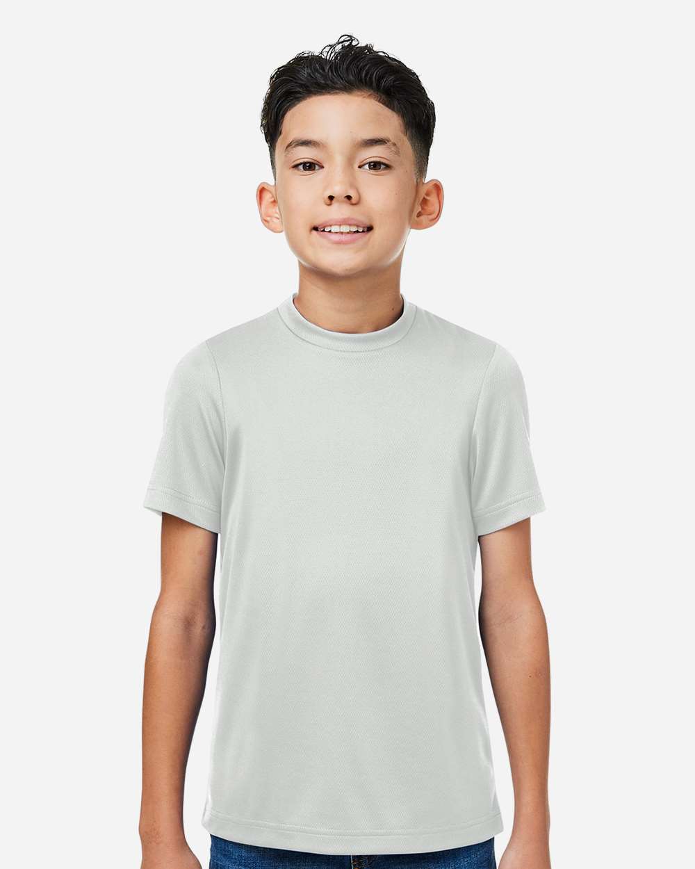 Youth Zone Performance Mesh T-Shirt - OnModelFront - B688D9352 - Sport Silver