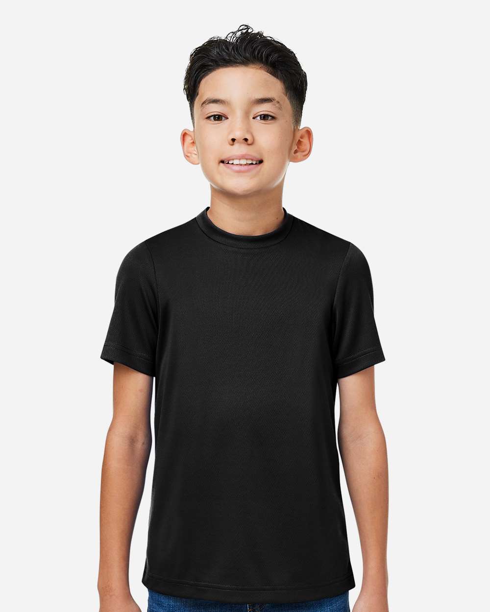 Youth Zone Performance Mesh T-Shirt - OnModelFront - B688D9502 - Black