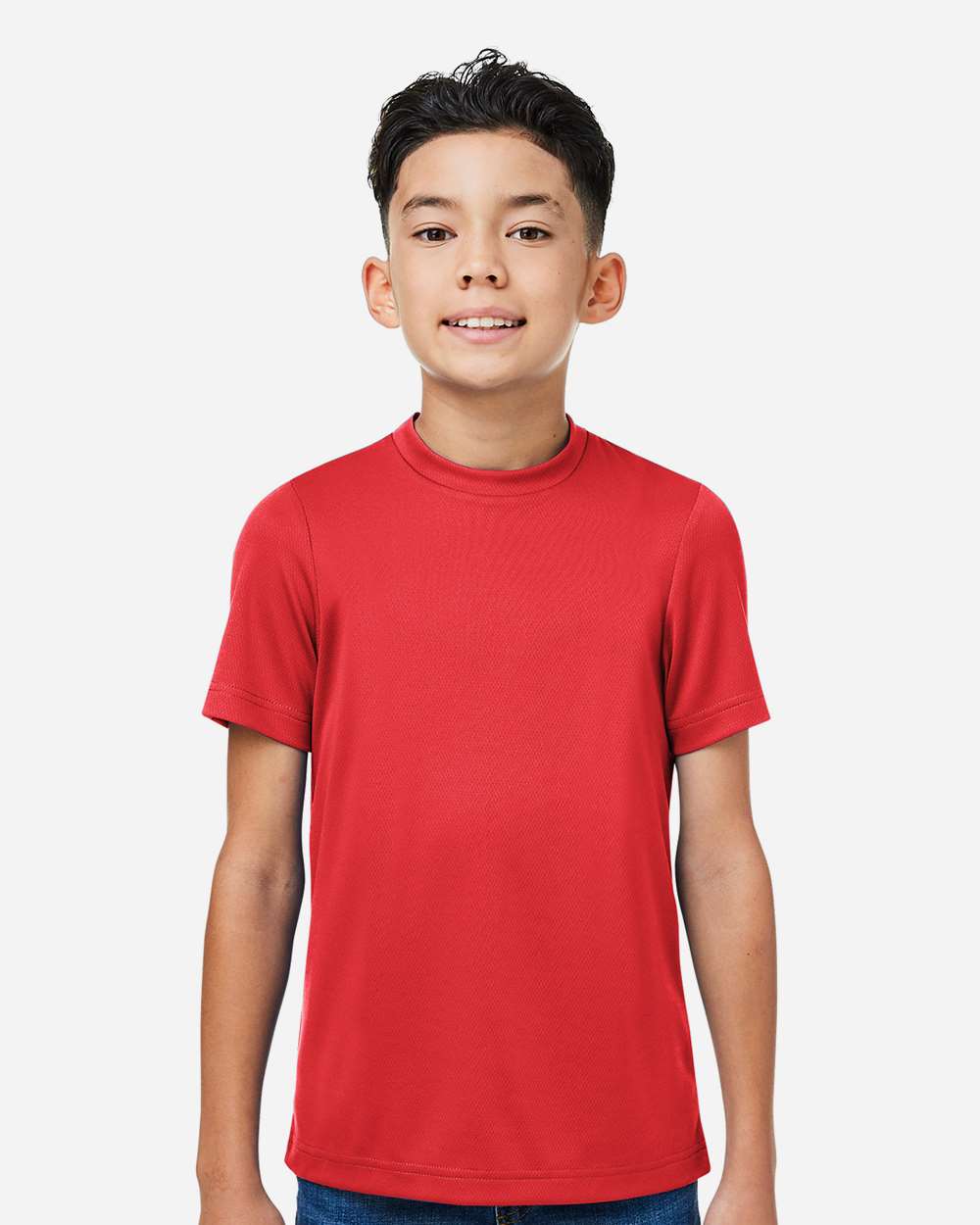 Youth Zone Performance Mesh T-Shirt - OnModelFront - B688D9702 - Sport Red