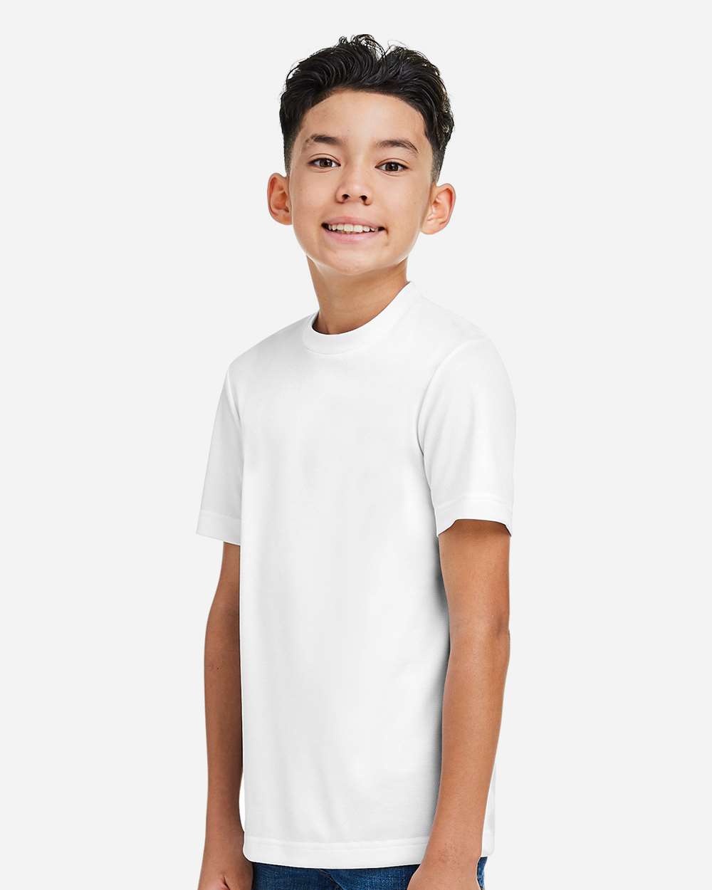 Youth Zone Performance Mesh T-Shirt - OnModelSide - B688D9002 - White