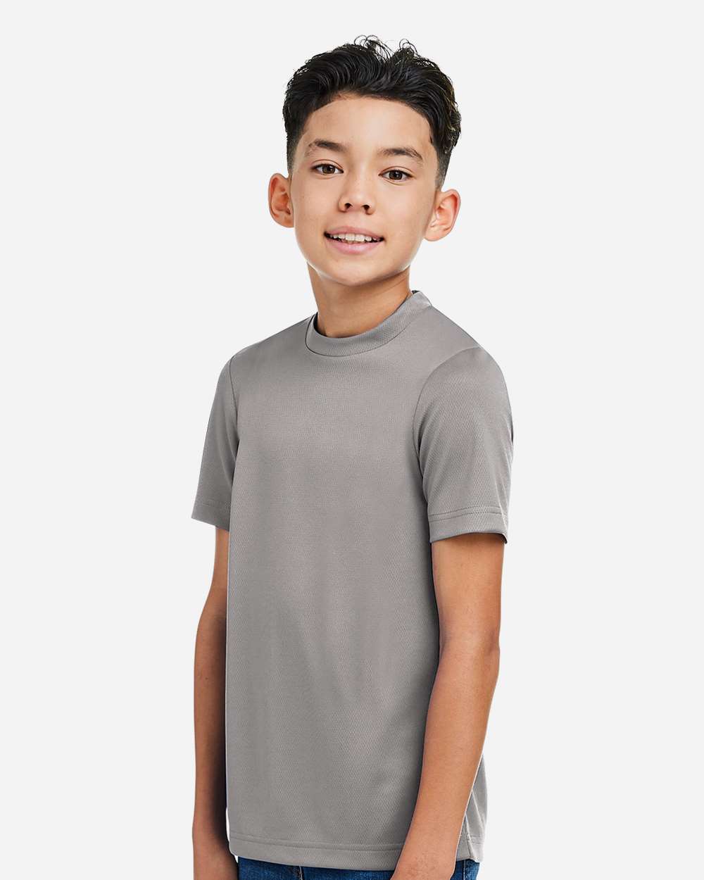 Youth Zone Performance Mesh T-Shirt - OnModelSide - B688D9132 - Sport Graphite