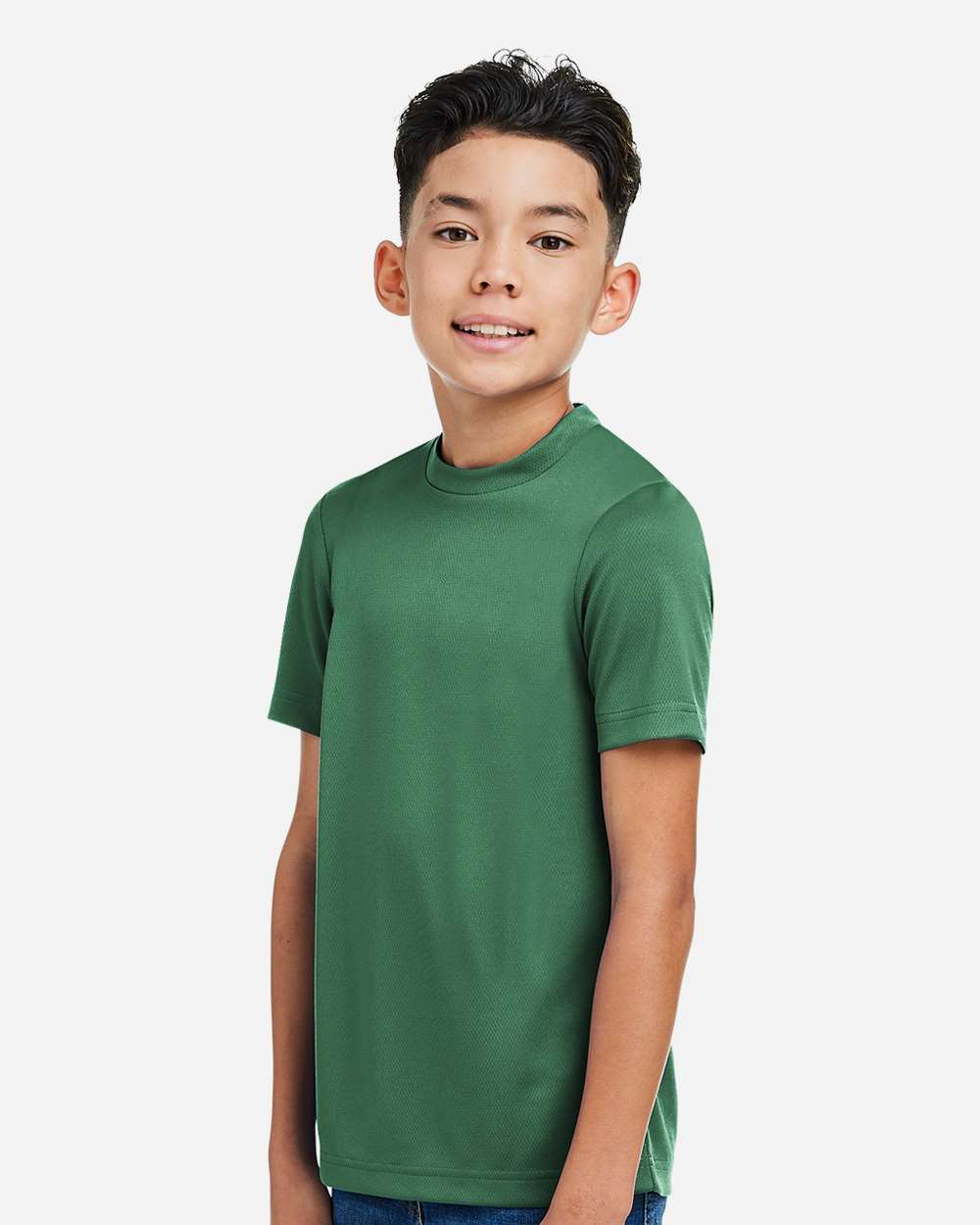 Youth Zone Performance Mesh T-Shirt - OnModelSide - B688D9192 - Sport Dark Green