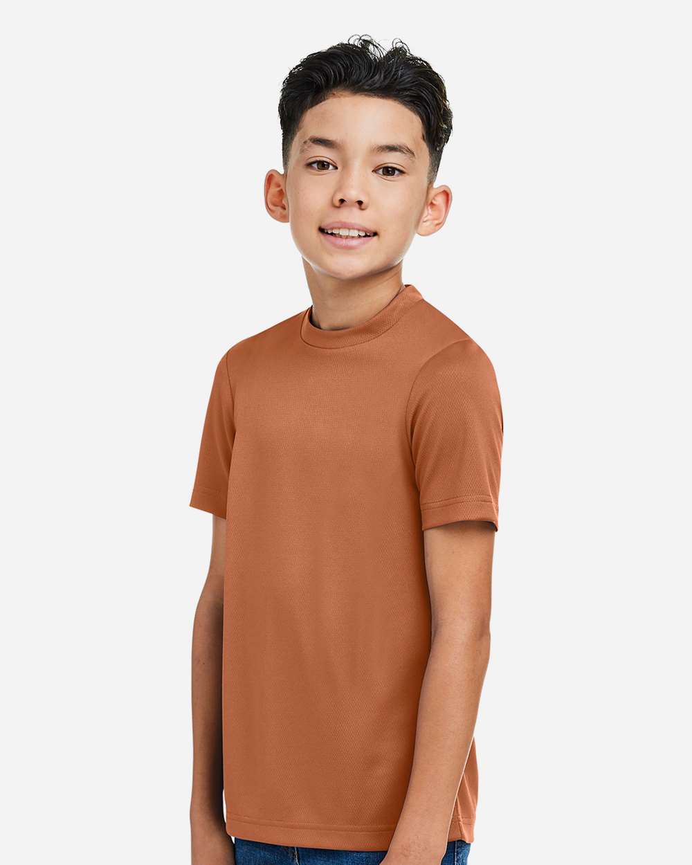 Youth Zone Performance Mesh T-Shirt - OnModelSide - B688D9322 - Sport Burnt Orange