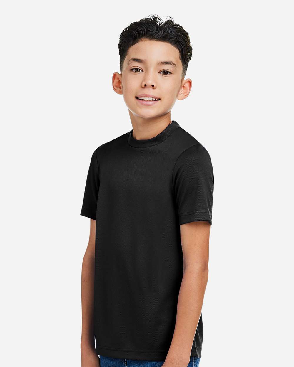 Youth Zone Performance Mesh T-Shirt - OnModelSide - B688D9502 - Black