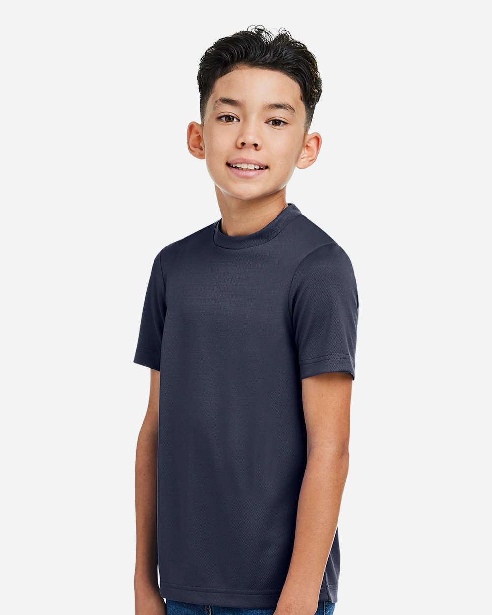 Youth Zone Performance Mesh T-Shirt - OnModelSide - B688D9652 - Sport Dark Navy