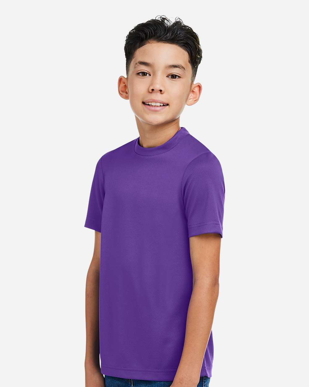 Youth Zone Performance Mesh T-Shirt - OnModelSide - B688D9672 - Sport Purple