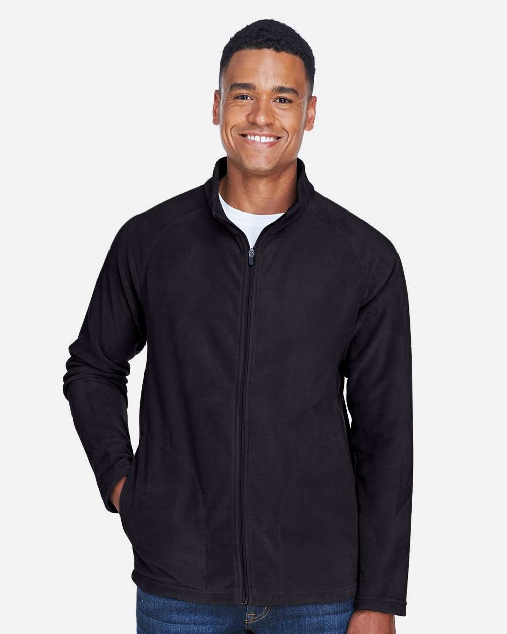 Men's Campus Microfleece Jacket - OnModelFront - B751D9502 - Black