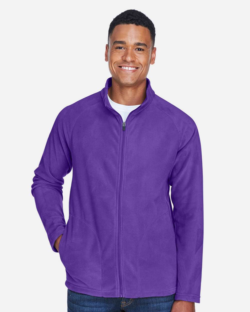 Men's Campus Microfleece Jacket - OnModelFront - B751D9672 - Sport Purple