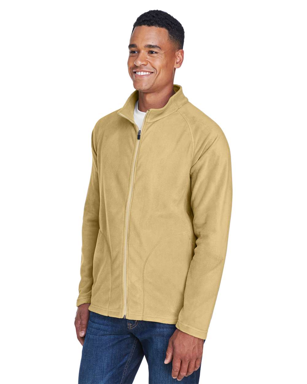 Men's Campus Microfleece Jacket - OnModelSide - B751D9112 - Sport Vegas Gold