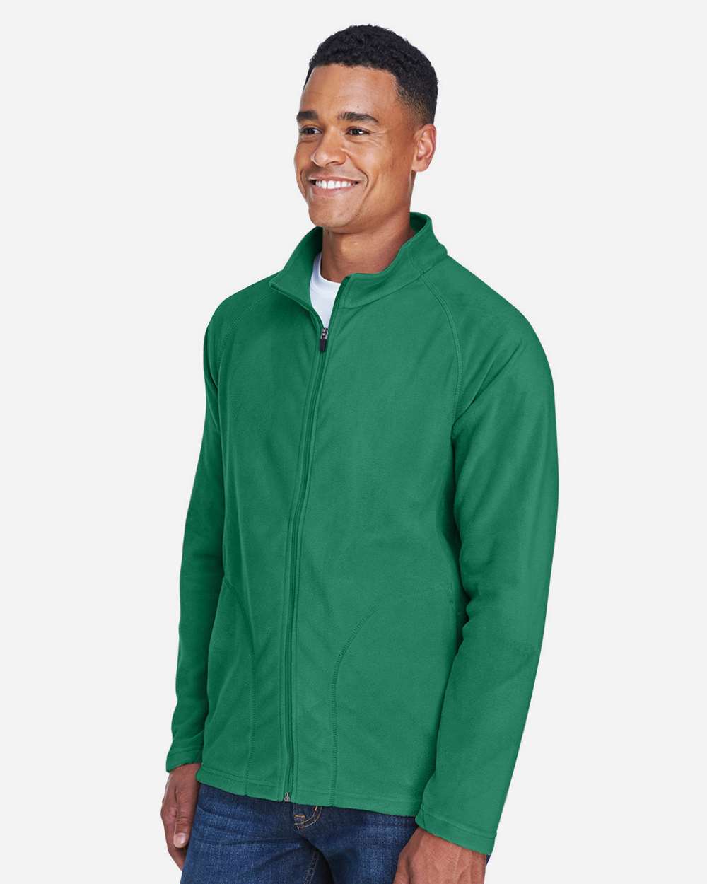 Men's Campus Microfleece Jacket - OnModelSide - B751D9602 - Sport Kelly