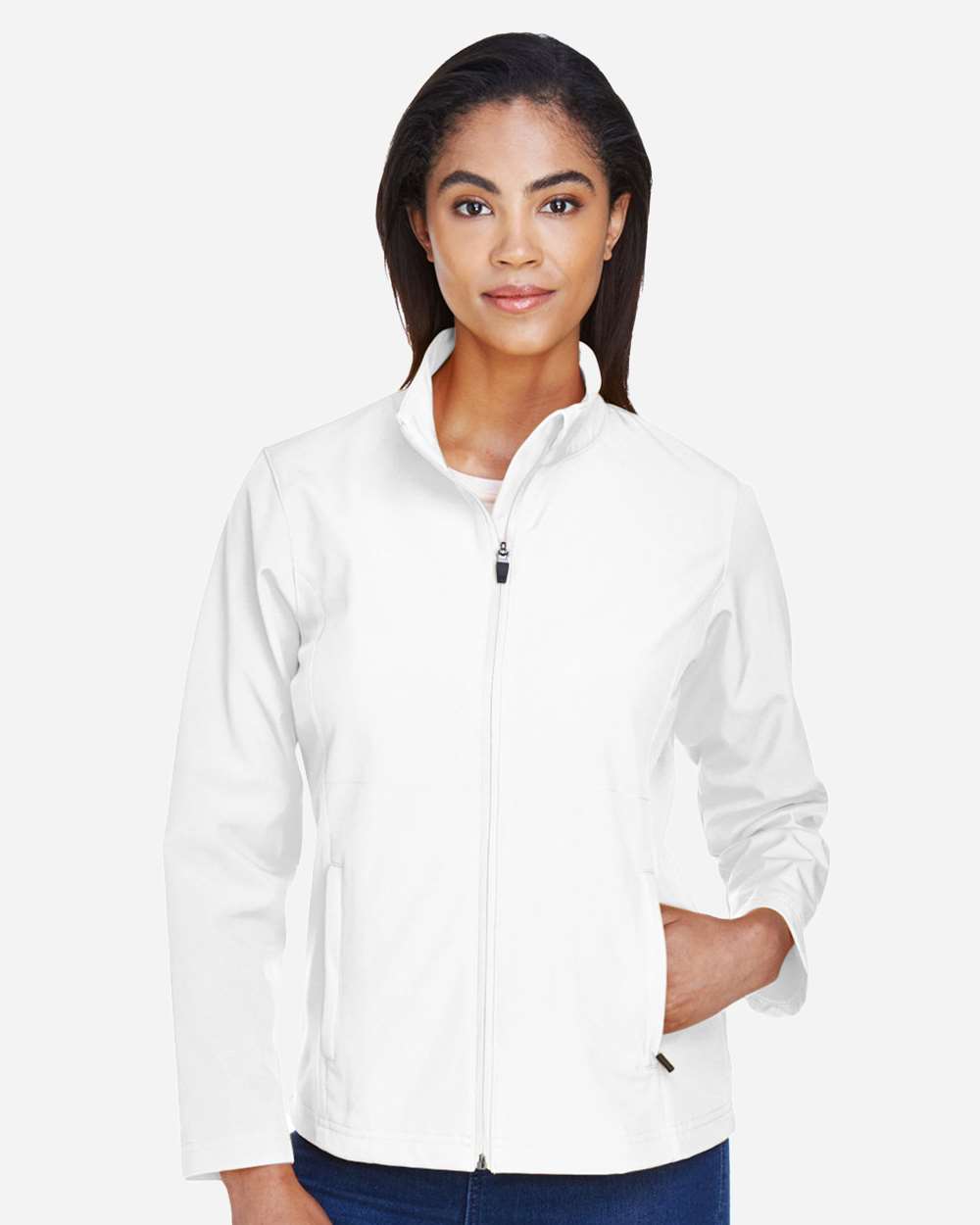 Women's Leader Soft Shell Jacket - OnModelFront - B743D9004 - White