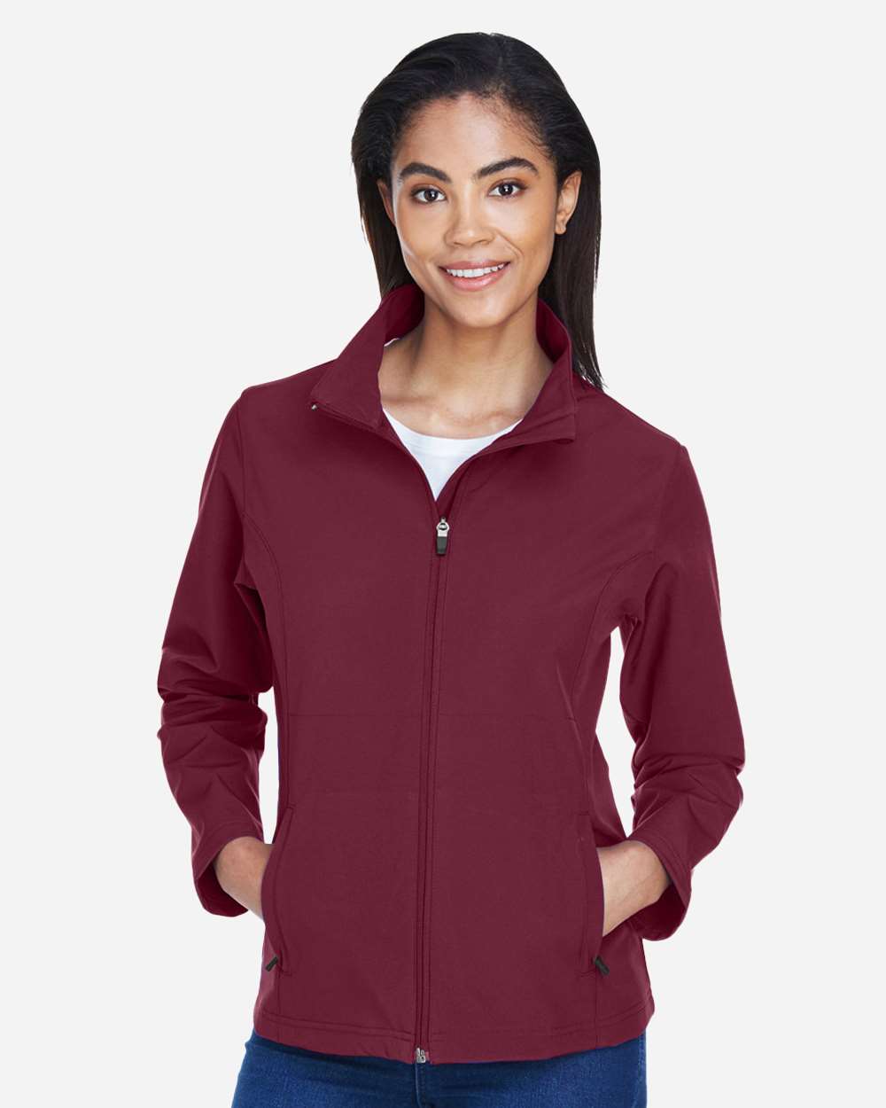 Women's Leader Soft Shell Jacket - OnModelFront - B743D9102 - Sport Maroon