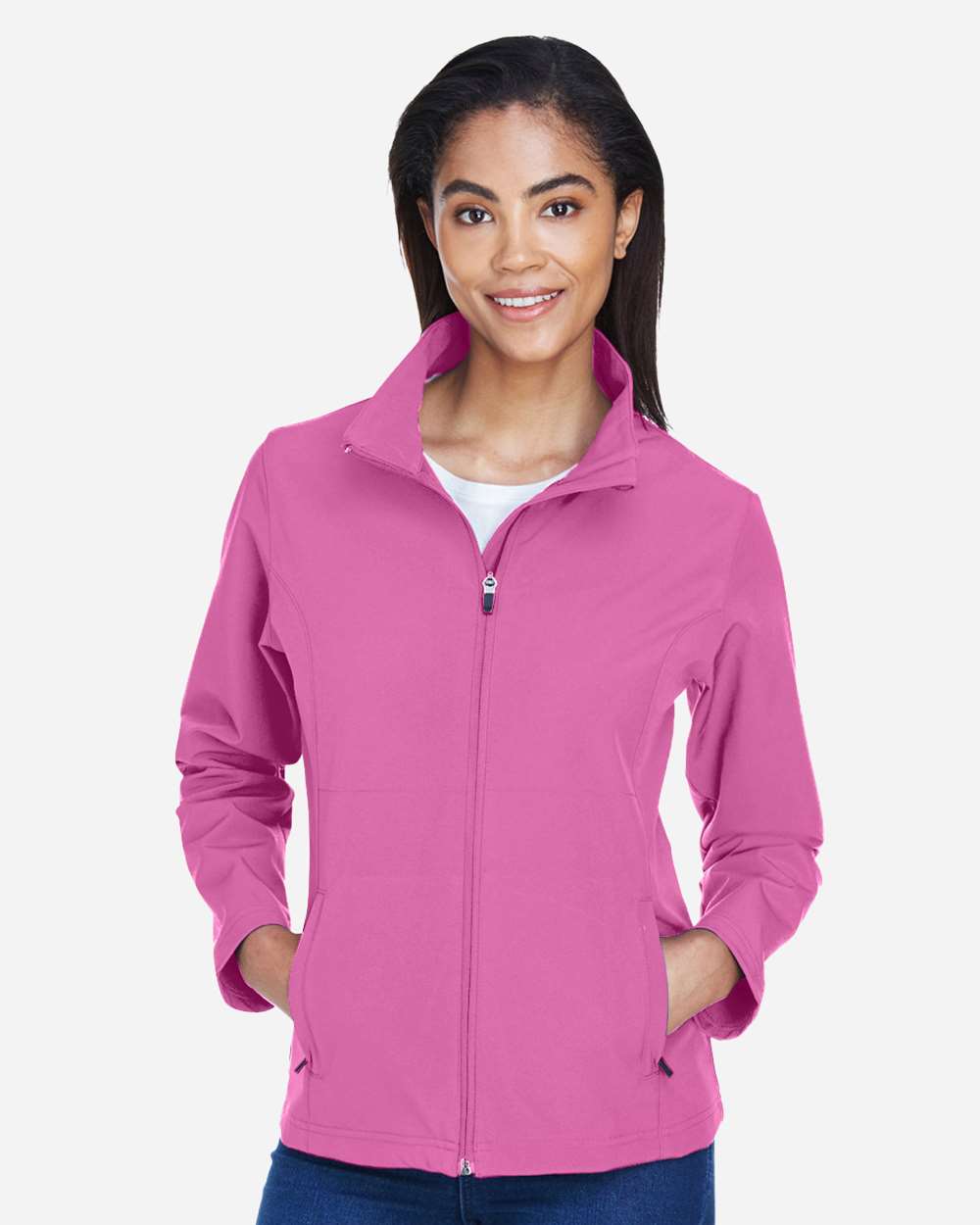 Women's Leader Soft Shell Jacket - OnModelFront - B743D9312 - Sport Charity Pink