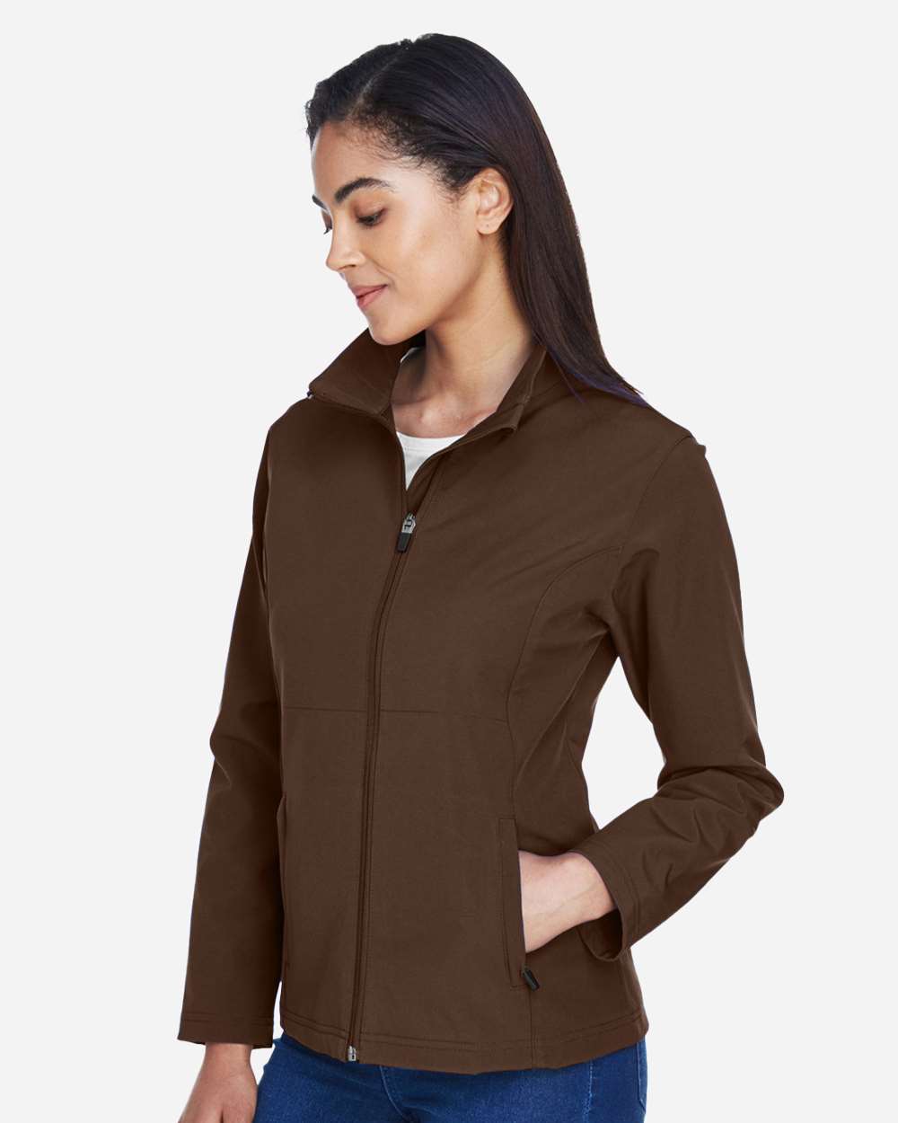 Women's Leader Soft Shell Jacket - OnModelSide - B743D9054 - Sport Dark Brown