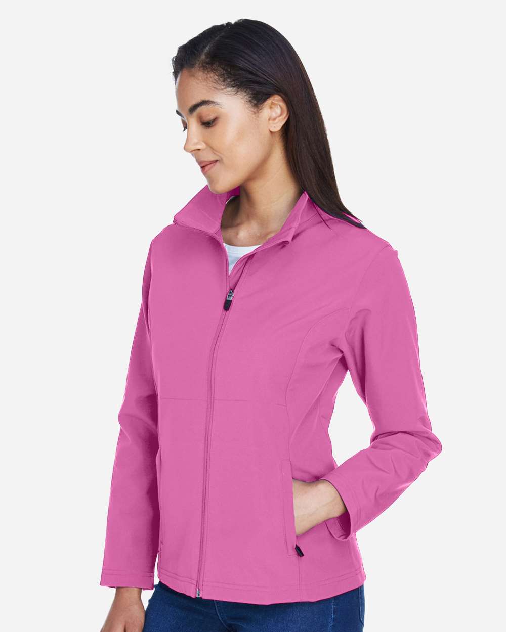 Women's Leader Soft Shell Jacket - OnModelSide - B743D9312 - Sport Charity Pink