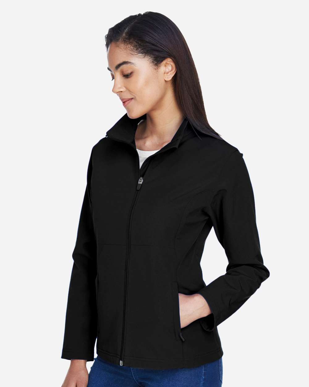 Women's Leader Soft Shell Jacket - OnModelSide - B743D9502 - Black
