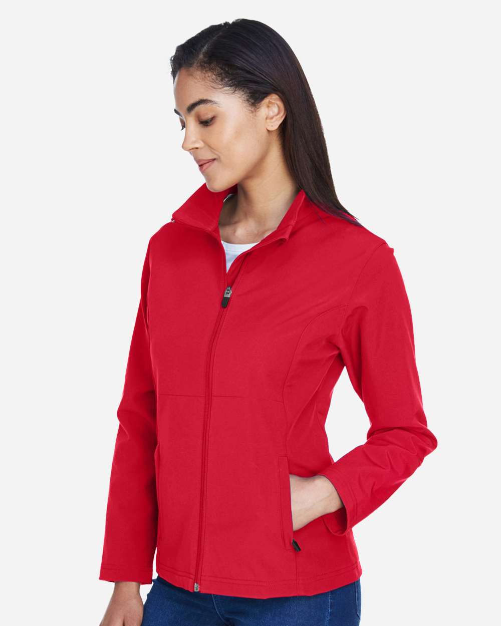 Women's Leader Soft Shell Jacket - OnModelSide - B743D9702 - Sport Red