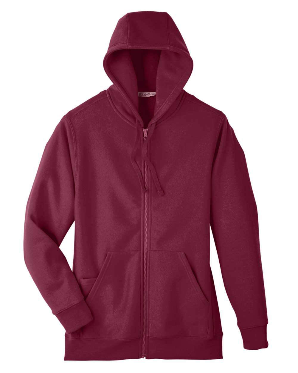 Unisex Zone HydroSport™ Heavyweight Full-Zip Hooded Sweatshirt - Front - B758D9534 - Sport Dark Maroon