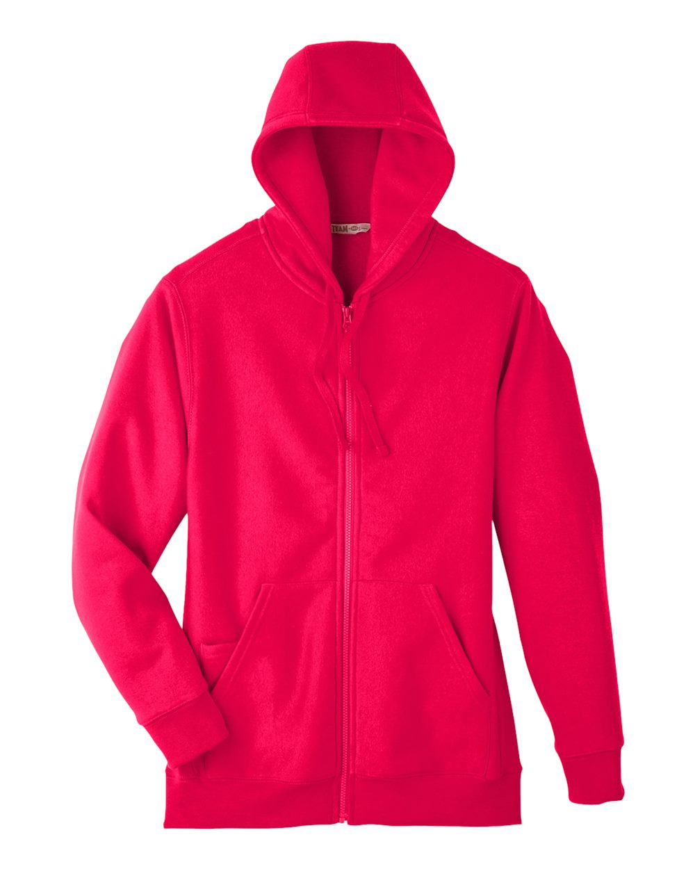 Unisex Zone HydroSport™ Heavyweight Full-Zip Hooded Sweatshirt - Front - B758D9702 - Sport Red