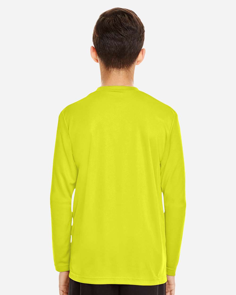 Youth Zone Performance Long Sleeve T-Shirt - OnModelBack - B684D9172 - Safety Yellow