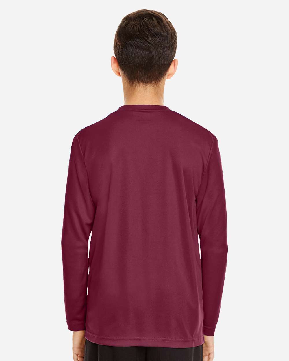 Youth Zone Performance Long Sleeve T-Shirt - OnModelBack - B684D9532 - Sport Maroon
