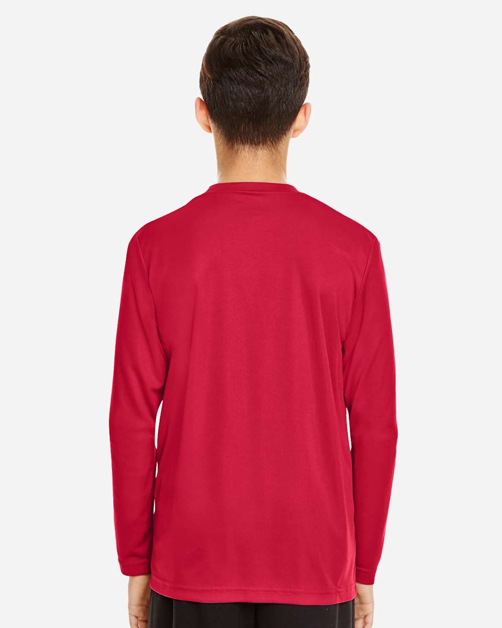 Youth Zone Performance Long Sleeve T-Shirt - OnModelBack - B684D9702 - Sport Red