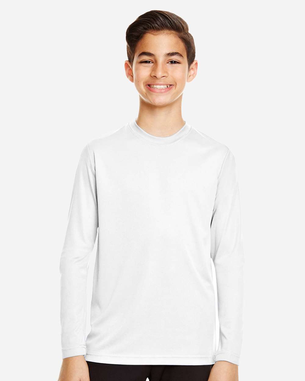 Youth Zone Performance Long Sleeve T-Shirt - OnModelFront - B684D9002 - White