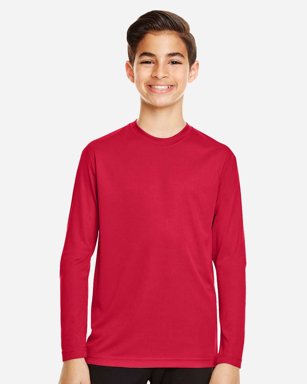Youth Zone Performance Long Sleeve T-Shirt - OnModelFront - B684D9702 - Sport Red