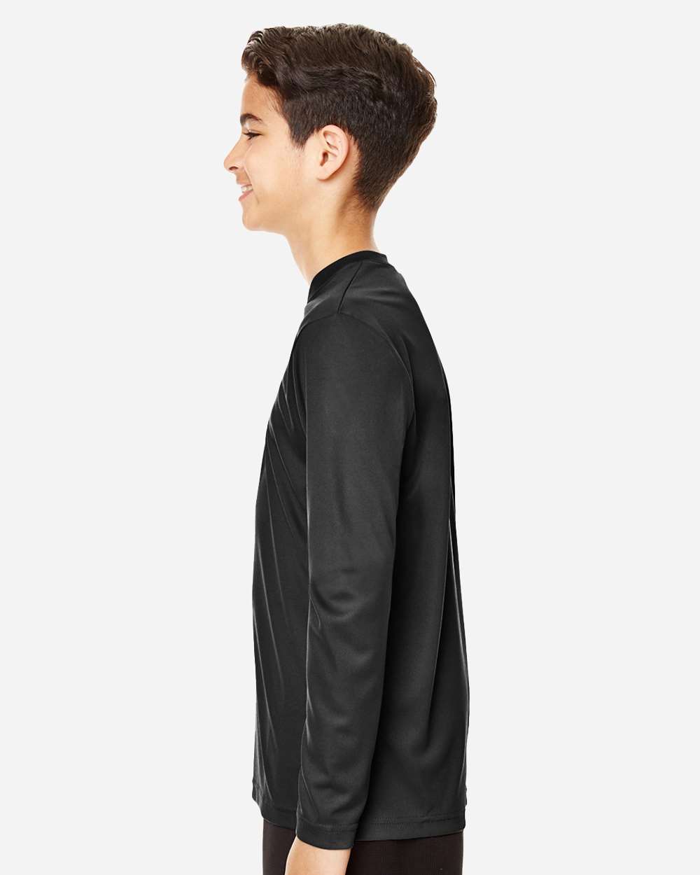 Youth Zone Performance Long Sleeve T-Shirt - OnModelSide - B684D9502 - Black