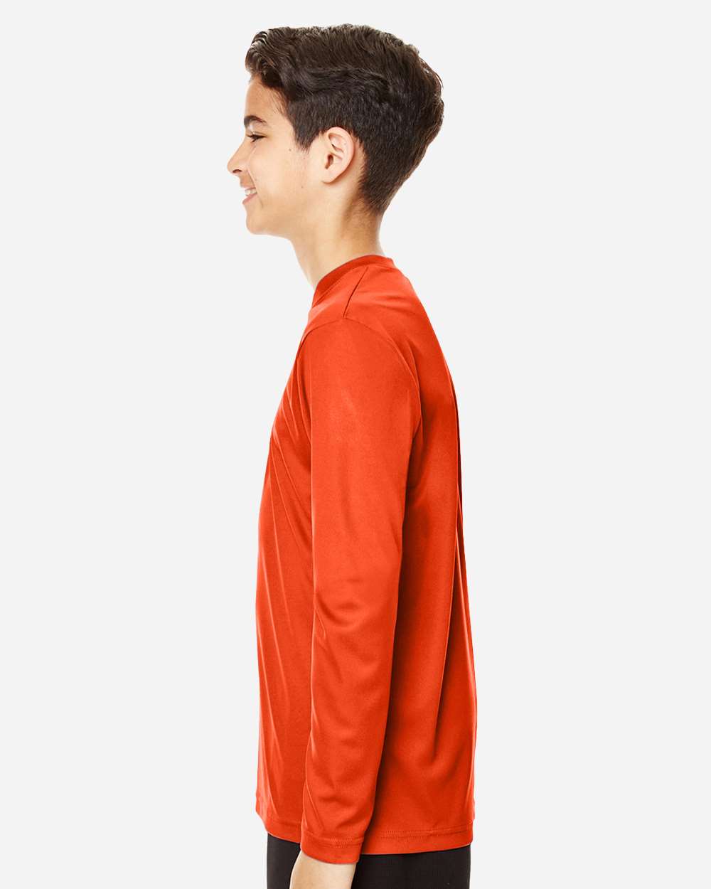 Youth Zone Performance Long Sleeve T-Shirt - OnModelSide - B684D9662 - Sport Orange