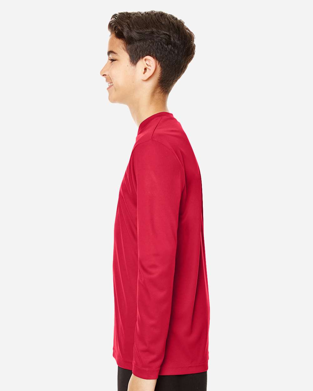 Youth Zone Performance Long Sleeve T-Shirt - OnModelSide - B684D9702 - Sport Red