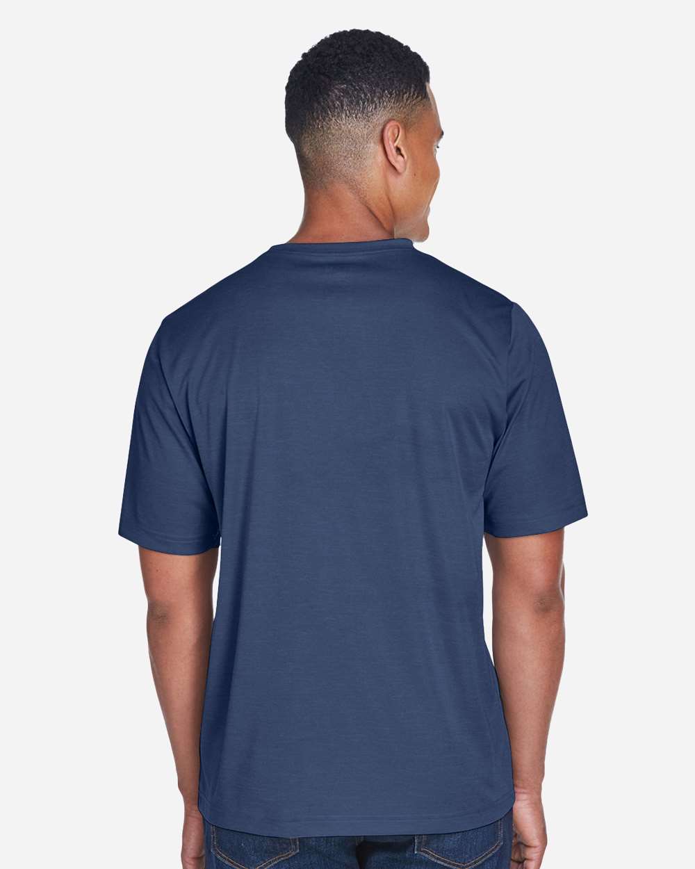 Men's Sonic Heather Performance T-Shirt - OnModelBack - B672D9652 - Sport Dark Navy Heather