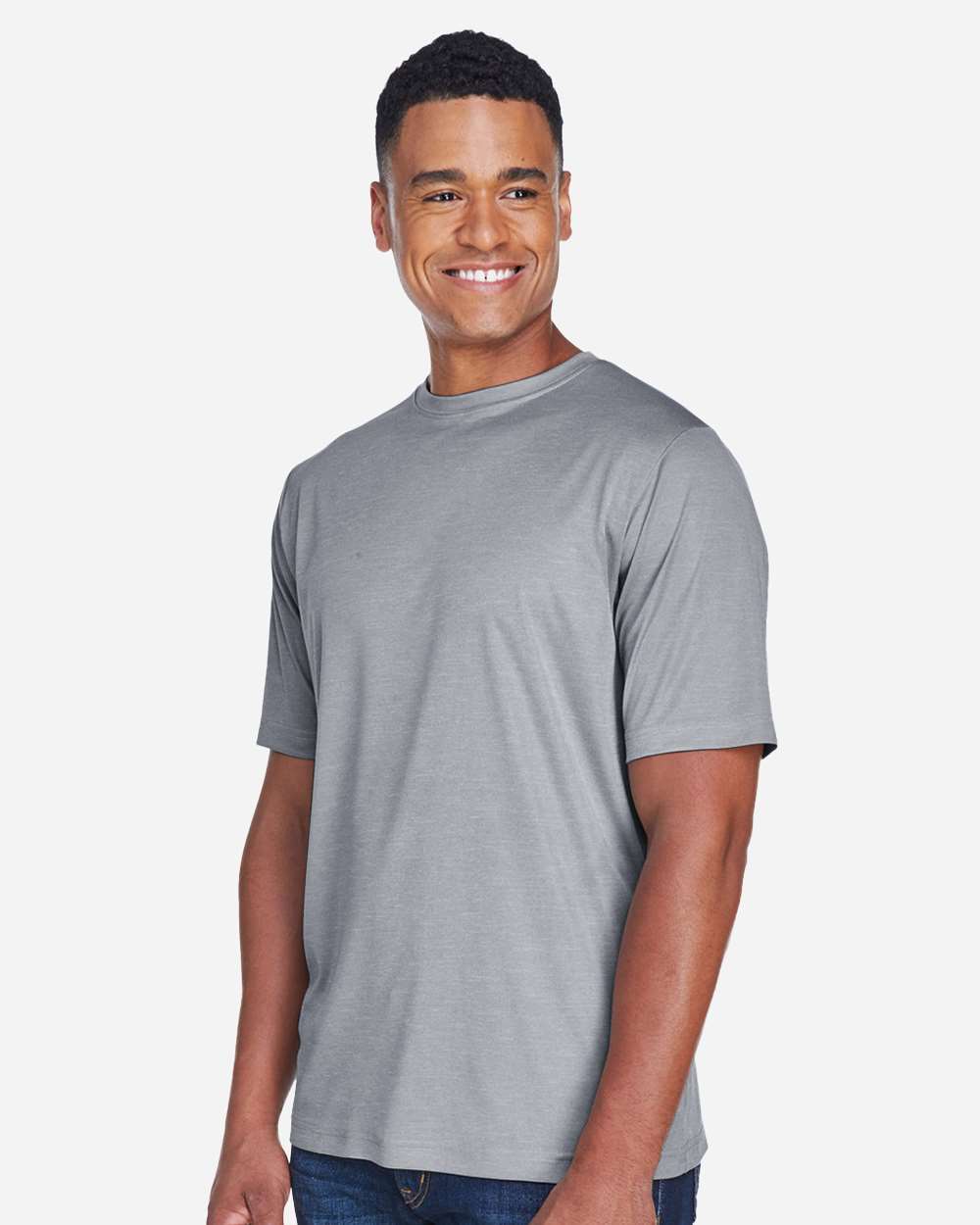 Men's Sonic Heather Performance T-Shirt - OnModelSide - B672D9102 - Athletic Heather