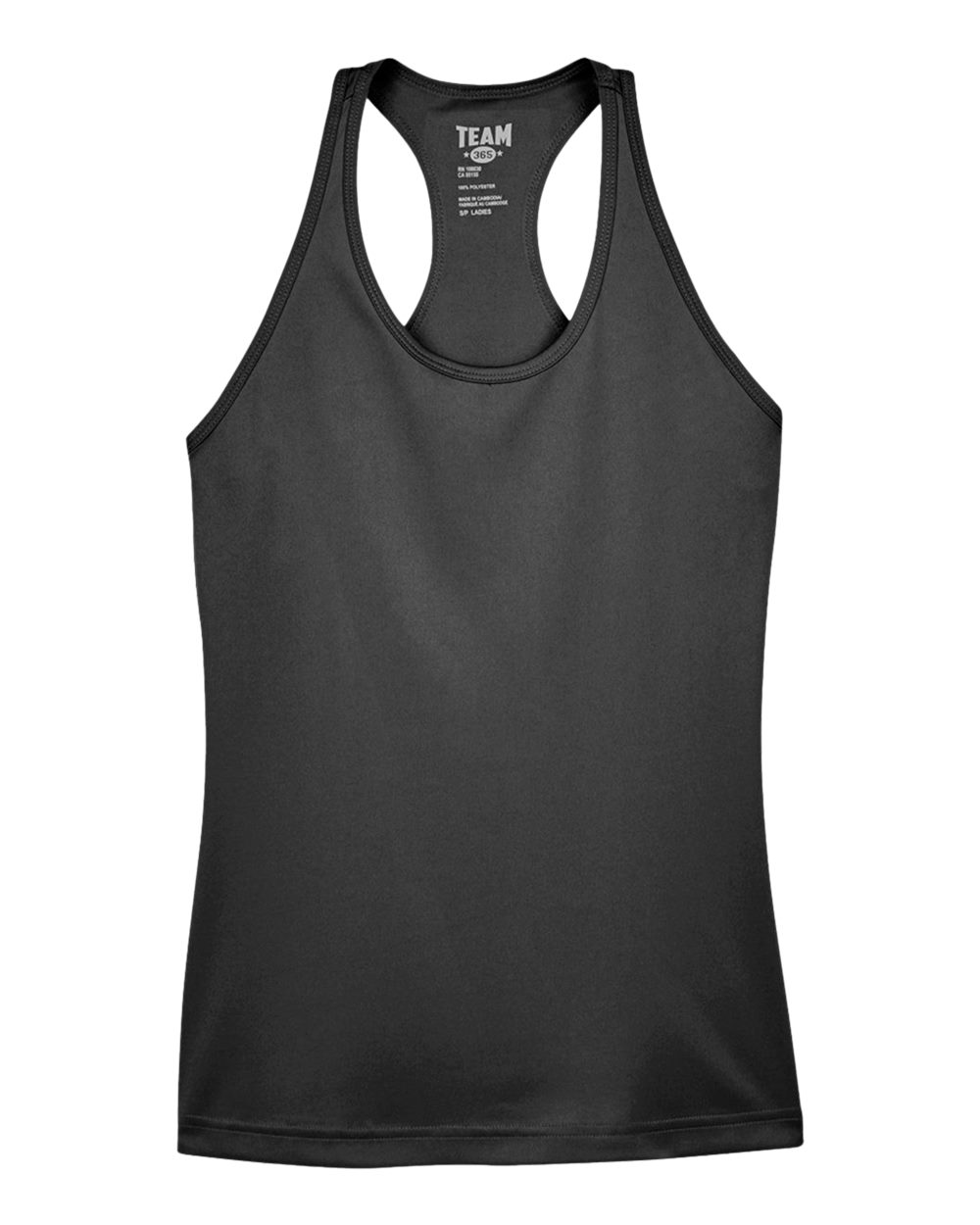 Women's Zone Performance Racerback Tank - Front - B682D9502 - Black