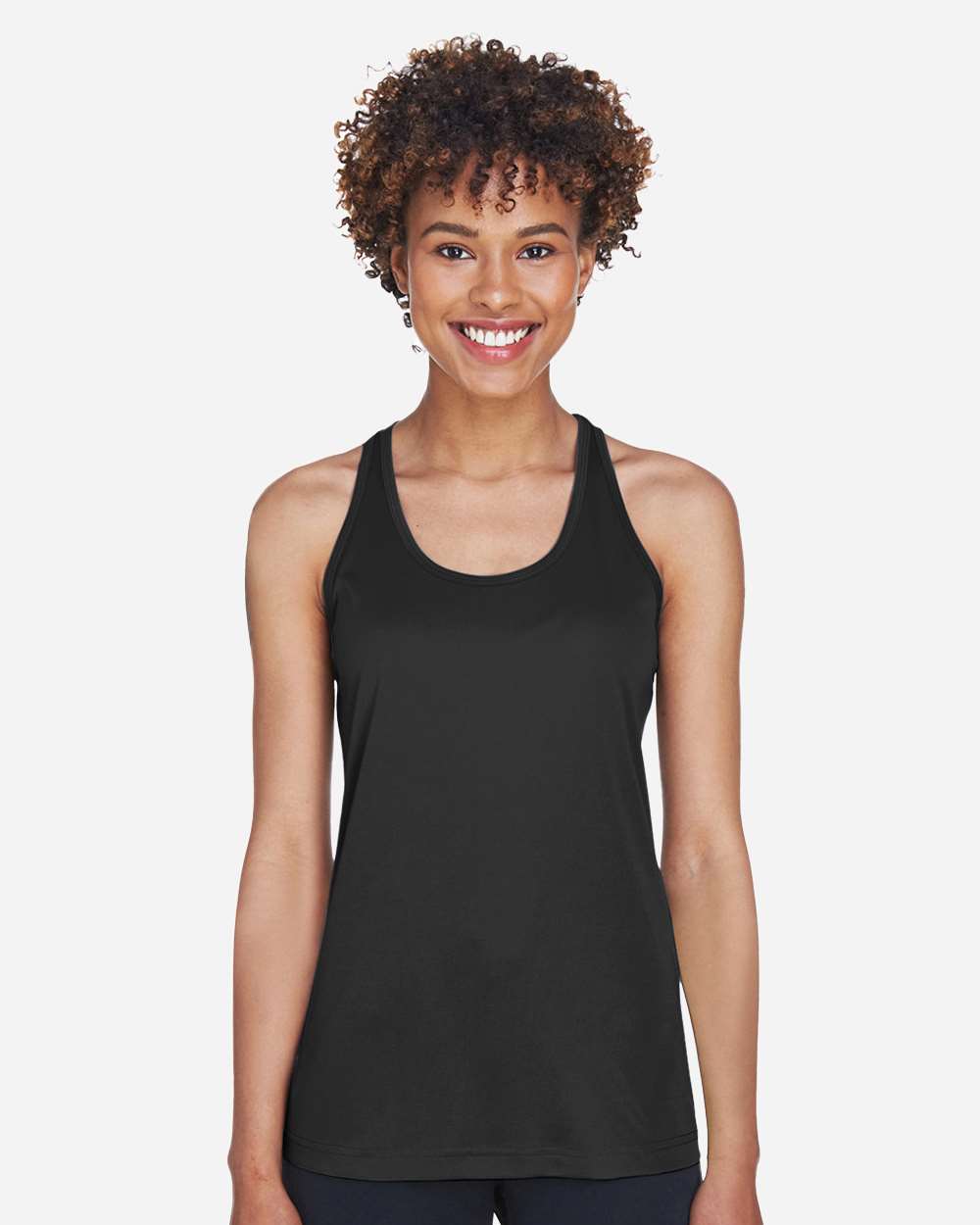 Women's Zone Performance Racerback Tank - OnModelFront - B682D9502 - Black