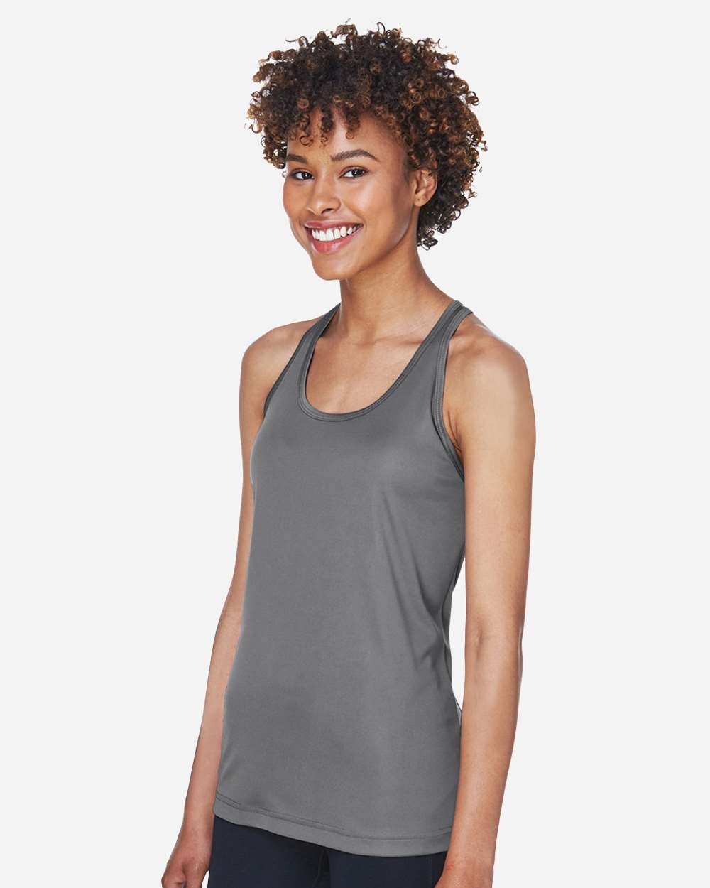 Women's Zone Performance Racerback Tank - OnModelSide - B682D9132 - Sport Graphite
