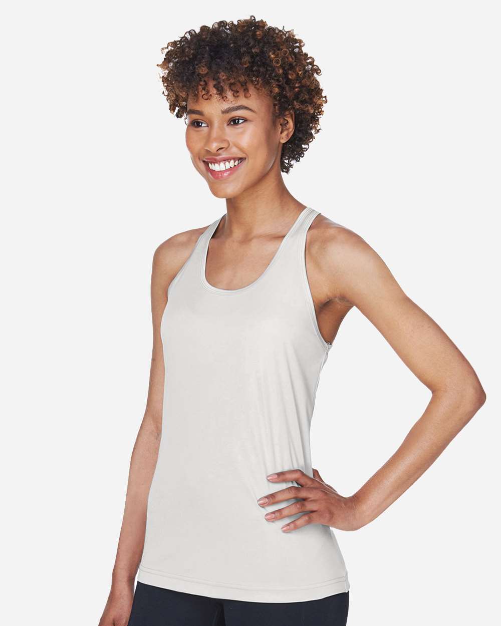Women's Zone Performance Racerback Tank - OnModelSide - B682D9352 - Sport Silver