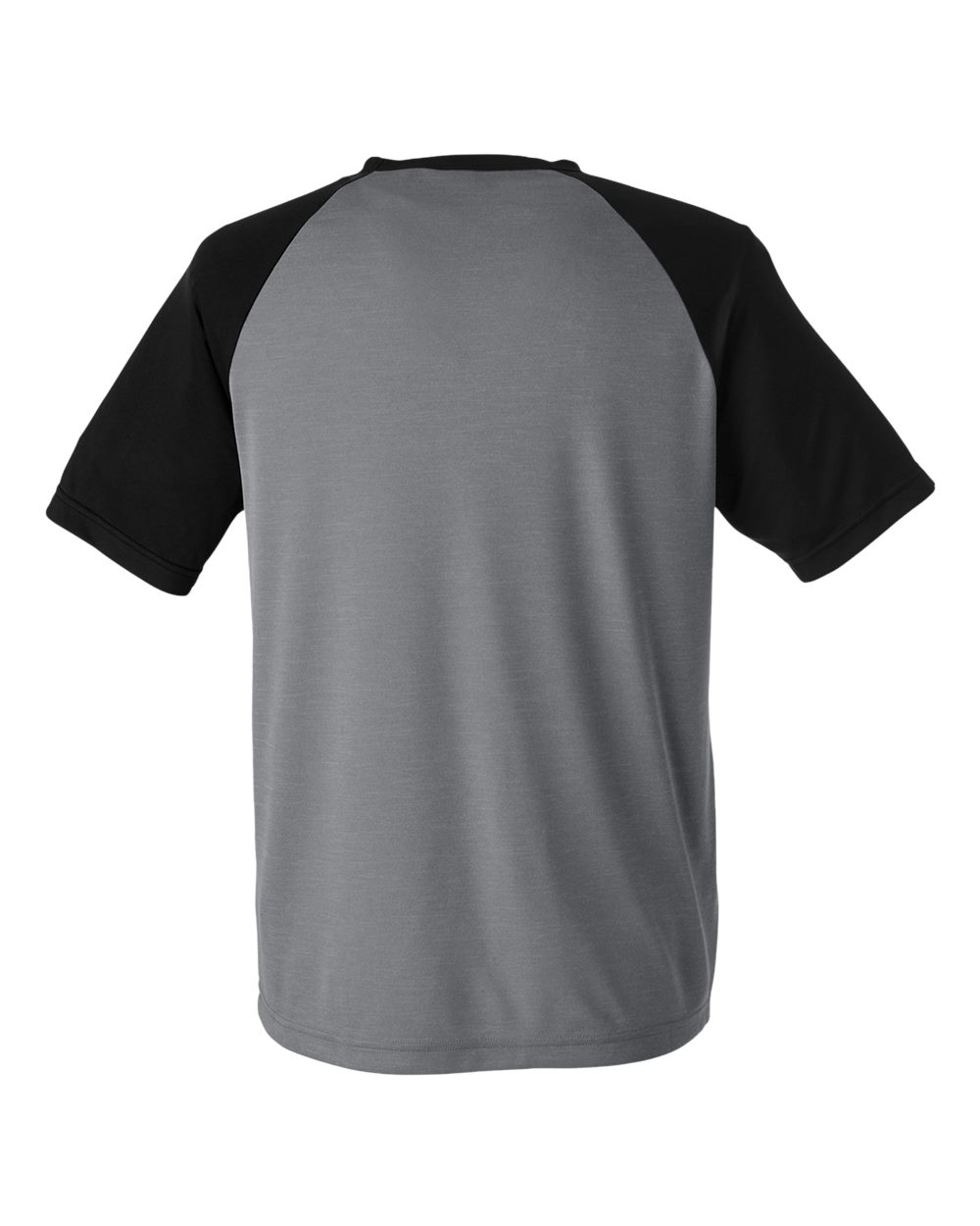 Unisex Zone Colorblock Raglan T-Shirt - Back - B725D9022 - Dark Grey Heather/ Black