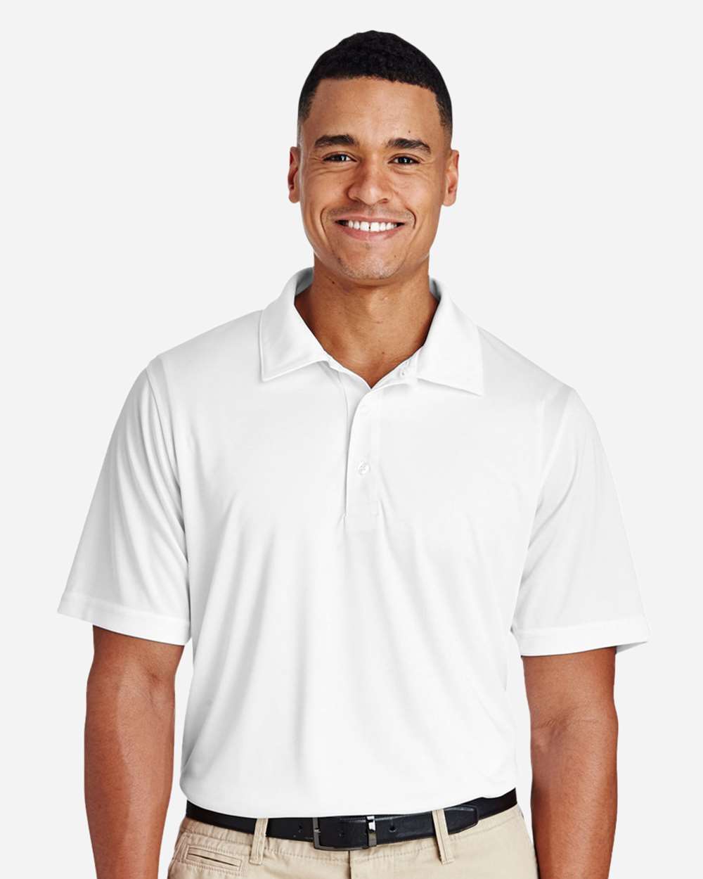 Men's Zone Performance Polo - OnModelFront - B365D9002 - White