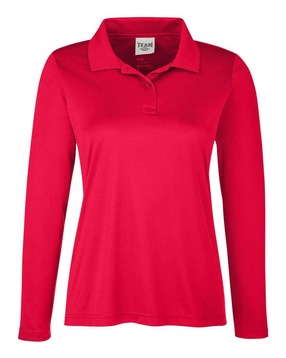 Women's Zone Performance Long Sleeve Polo - Front - B721D9702 - Sport Red