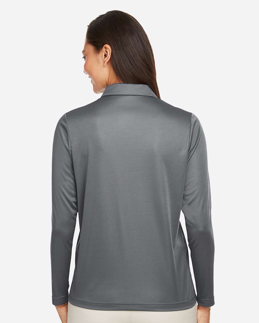 Women's Zone Performance Long Sleeve Polo - OnModelBack - B721D9132 - Sport Graphite