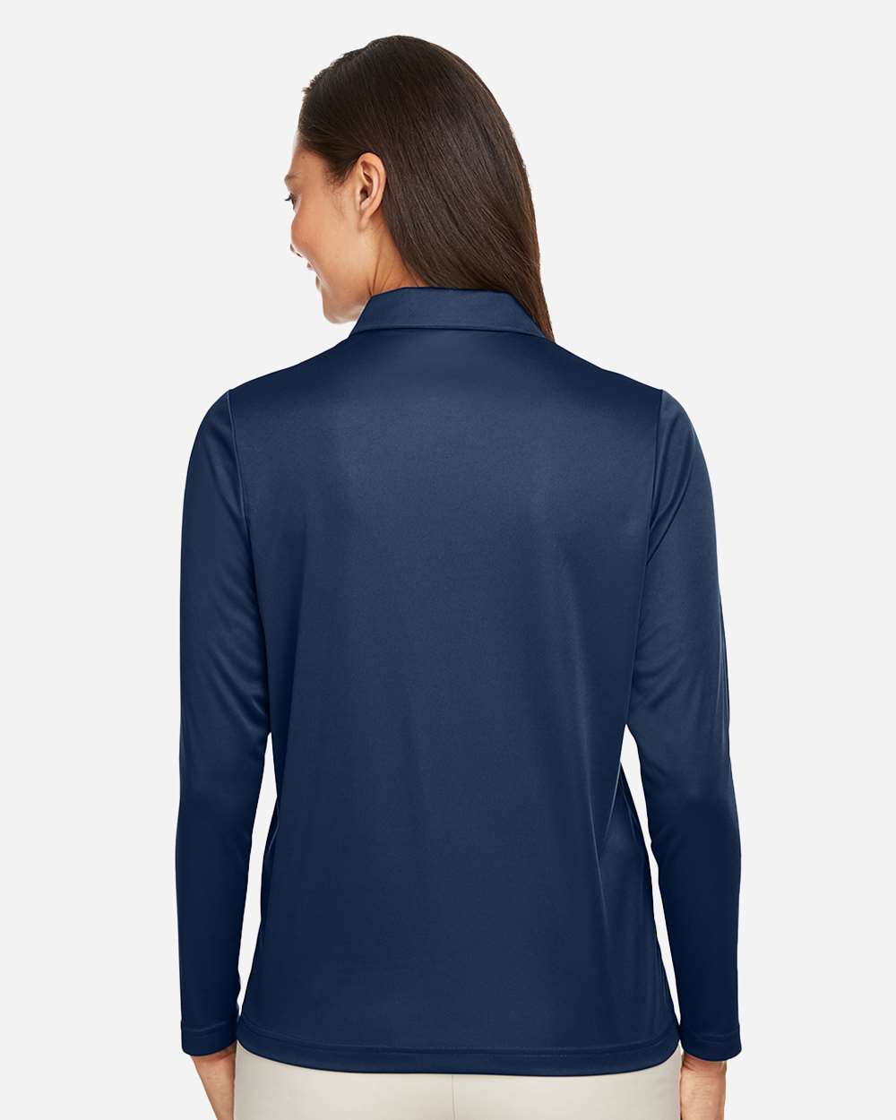 Women's Zone Performance Long Sleeve Polo - OnModelBack - B721D9654 - Sport Dark Navy