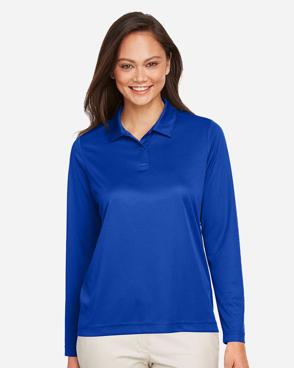 Women's Zone Performance Long Sleeve Polo - OnModelFront - B721D9752 - Sport Royal