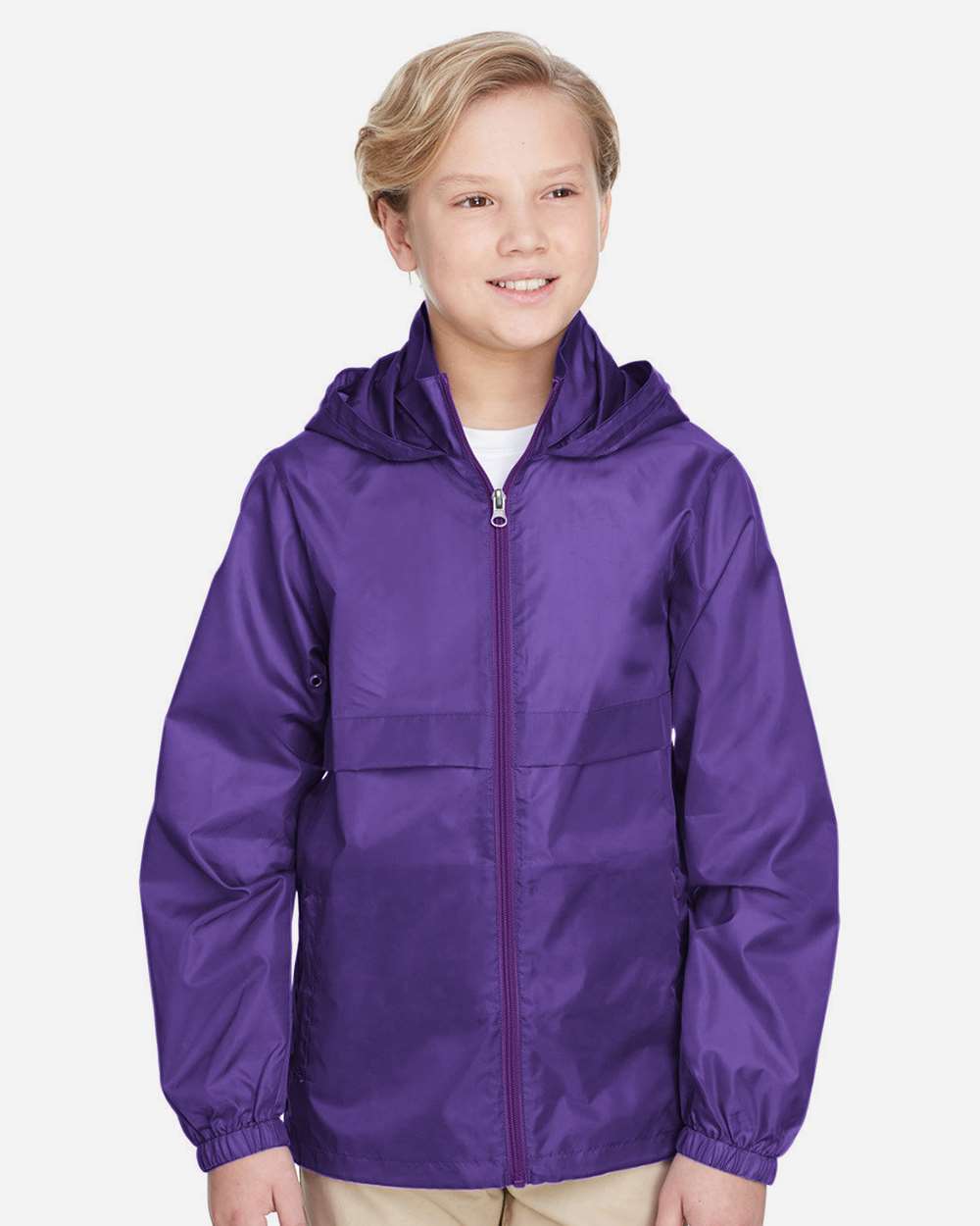 Youth Zone Protect Lightweight Jacket - OnModelFront - B730D9674 - Sport Purple