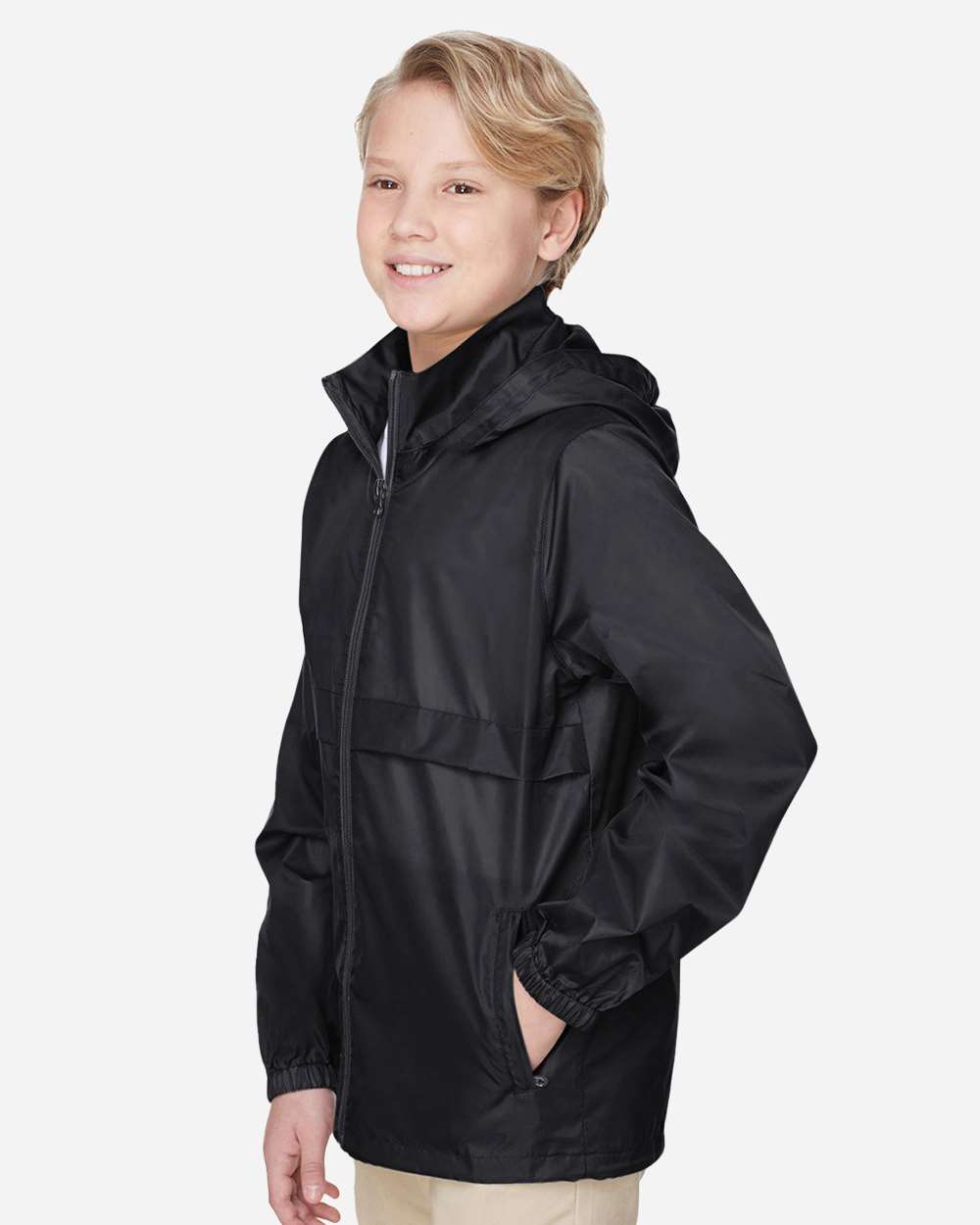 Youth Zone Protect Lightweight Jacket - OnModelSide - B730D9503 - Black